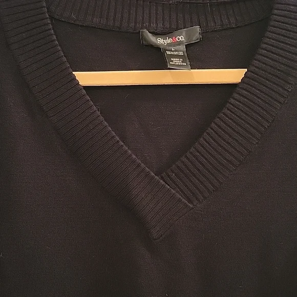 Style‎ & Co. V-neck ribbed sweater Cold Weather Modern Casual - Picture 8 of 10